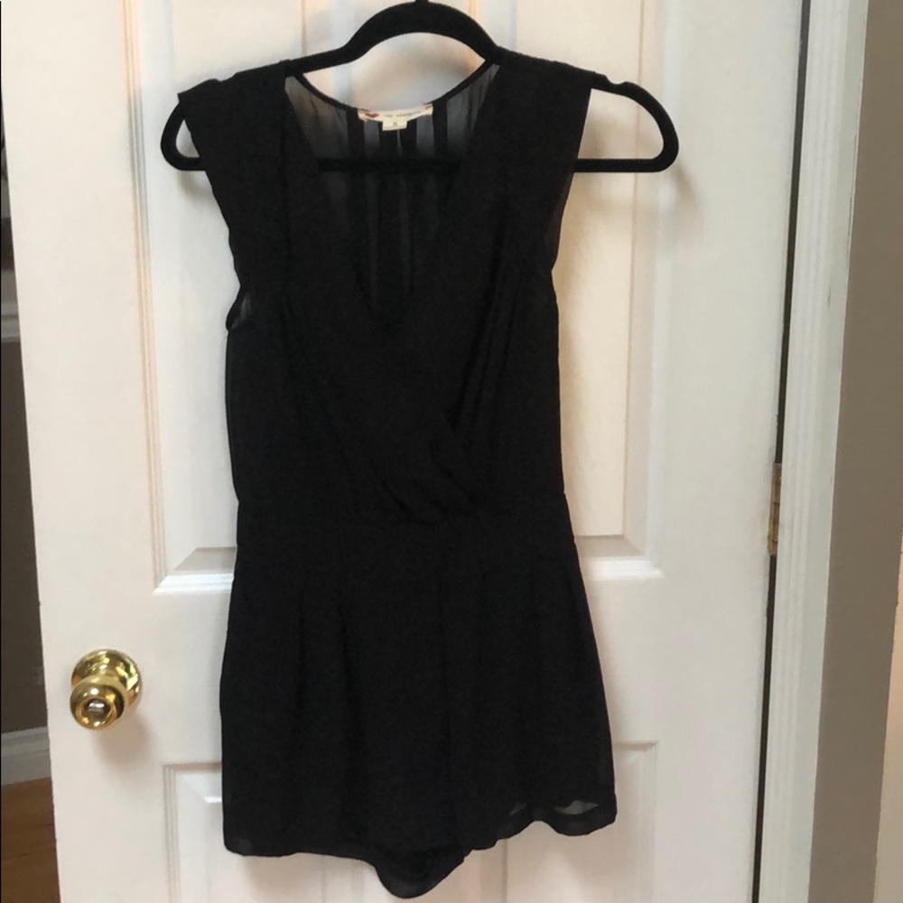 Black sheer lined romper